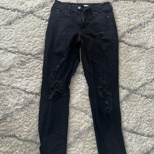 black ripped mom jeans